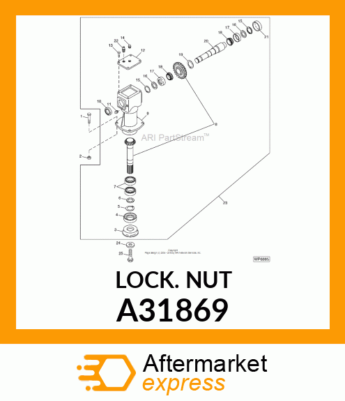 LOCKNUT, HEX DEFLECTED THREAD M16 A31869