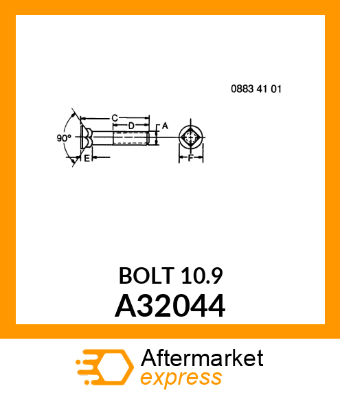 BOLT, BOLT, SPECIAL PLOW A32044