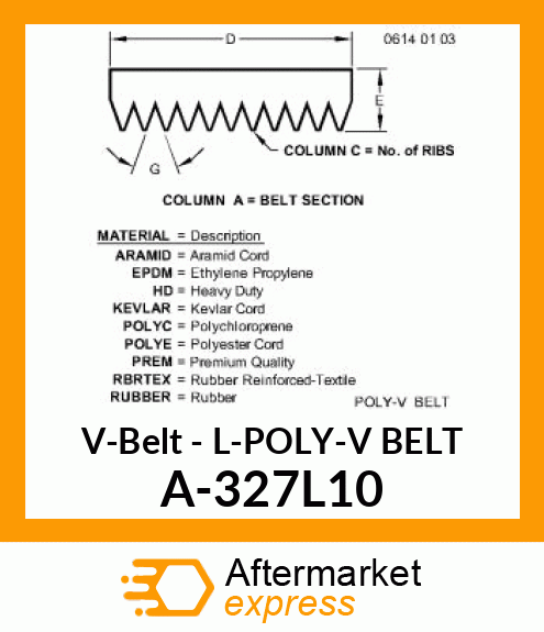 V-Belt - L-POLY-V BELT A-327L10