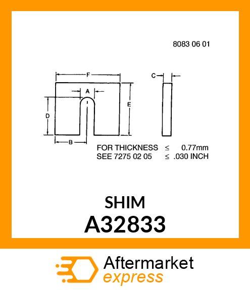 STRAP, SHIM A32833