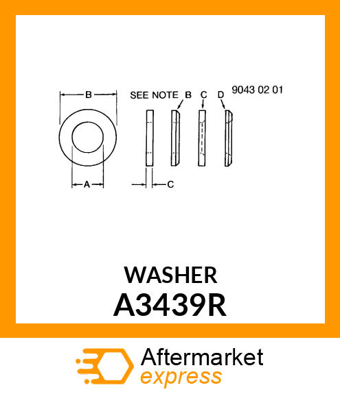 WASHER,ALUMINUM A3439R