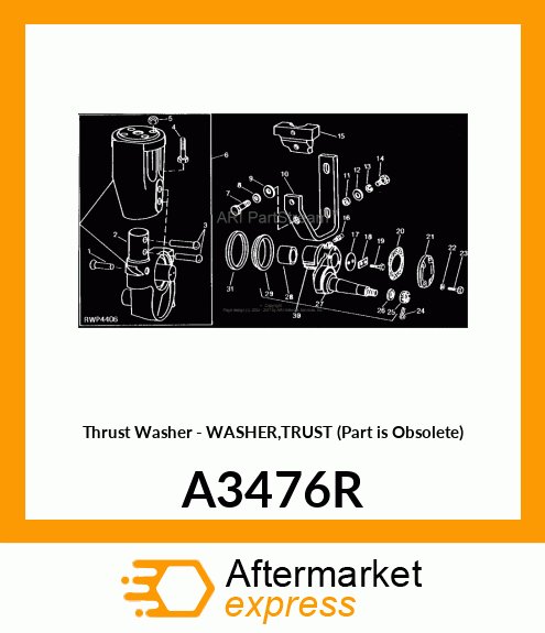 Thrust Washer - WASHER,TRUST (Part is Obsolete) A3476R