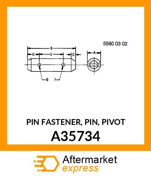 PIN FASTENER, PIN, PIVOT A35734
