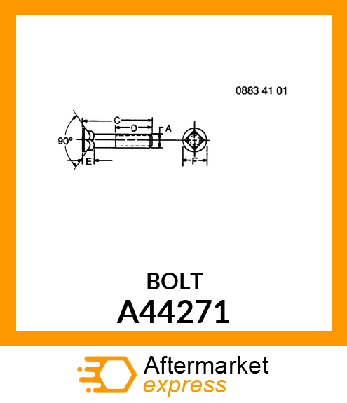 BOLT, SPECIAL PLOW M12 X 50 A44271