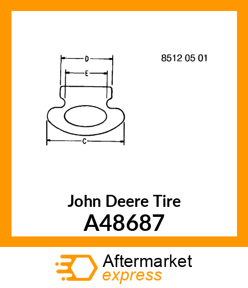 TIRE, RUBBER TRACTION 6 X 14 A48687