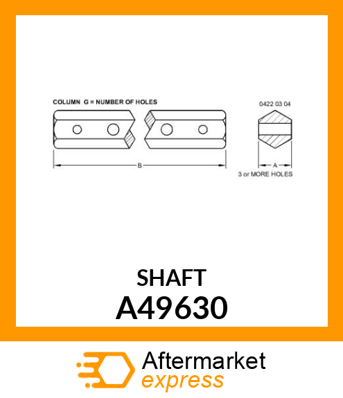 BAR, JACKSHAFT A49630