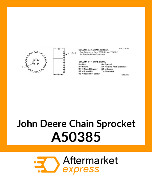 CHAIN SPROCKET, LEFT RATCHET A50385