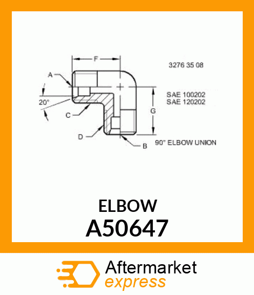 ELBOW, COMPRESSION FITTING A50647