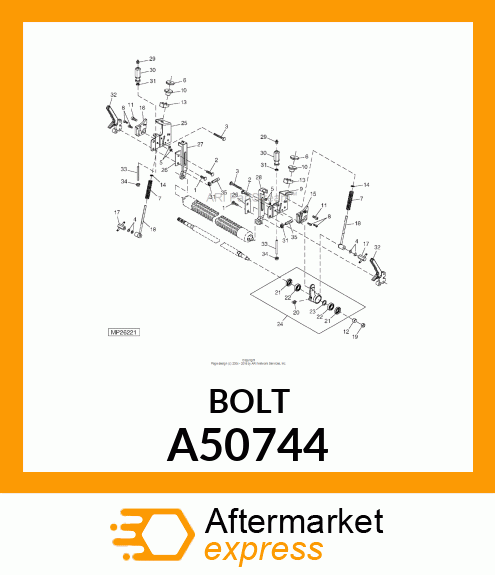 BOLT, SCREW, SET SQ HD CUP PT M8X1. A50744