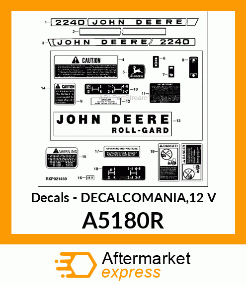 Decals - DECALCOMANIA,12 V A5180R