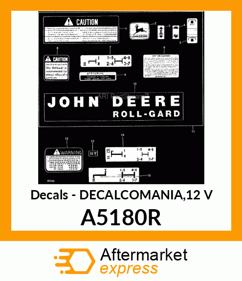 Decals - DECALCOMANIA,12 V A5180R