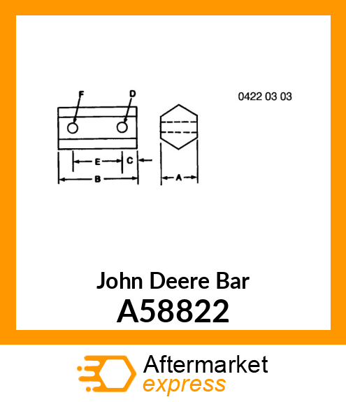 BAR,JACKSHAFT A58822