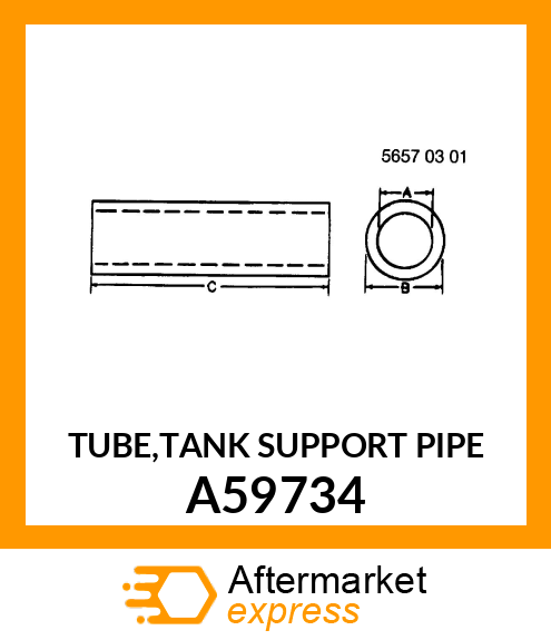 TUBE,TANK SUPPORT PIPE A59734