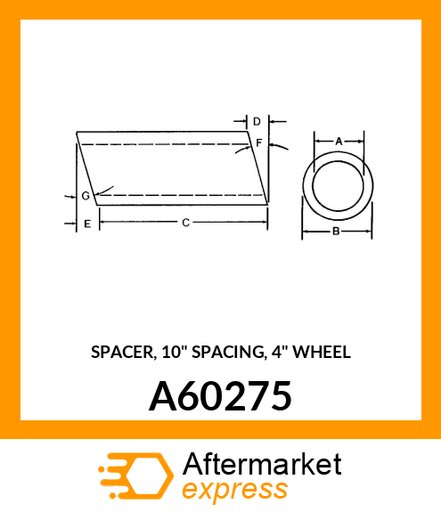 SPACER, 10" SPACING, 4" WHEEL A60275