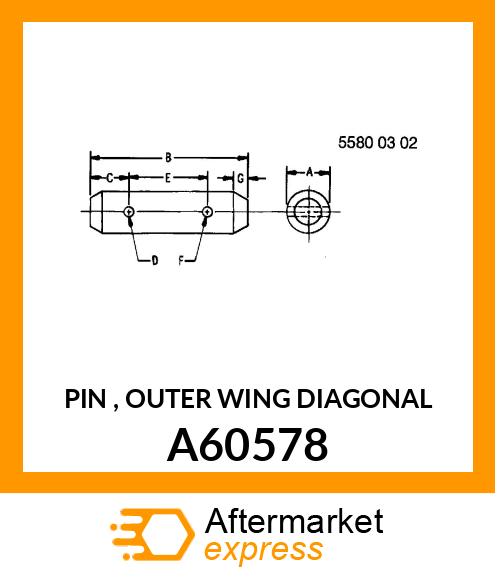 PIN , OUTER WING DIAGONAL A60578