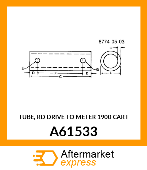 TUBE, RD DRIVE TO METER 1900 CART A61533