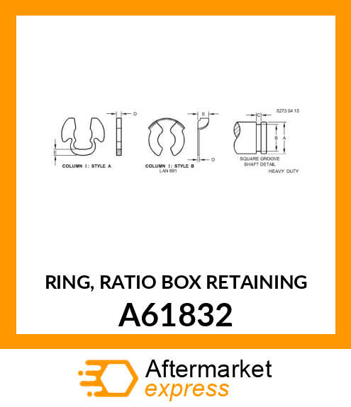 RING, RATIO BOX RETAINING A61832