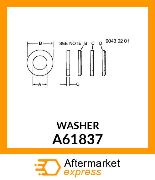 THRUST WASHER, 1.25 X 1.75 X .031 A61837