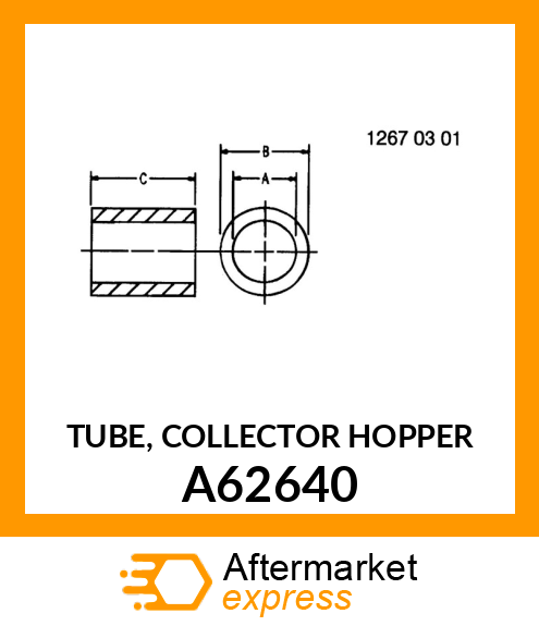 TUBE, COLLECTOR HOPPER A62640