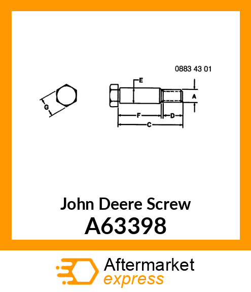 SCREW, SHOULDER BOLT M8 X 34.75 A63398