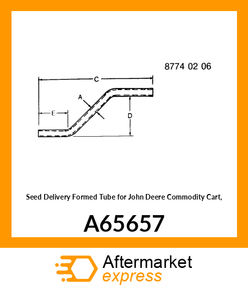 BENT TUBE, 270/340 TBH, BOT A65657