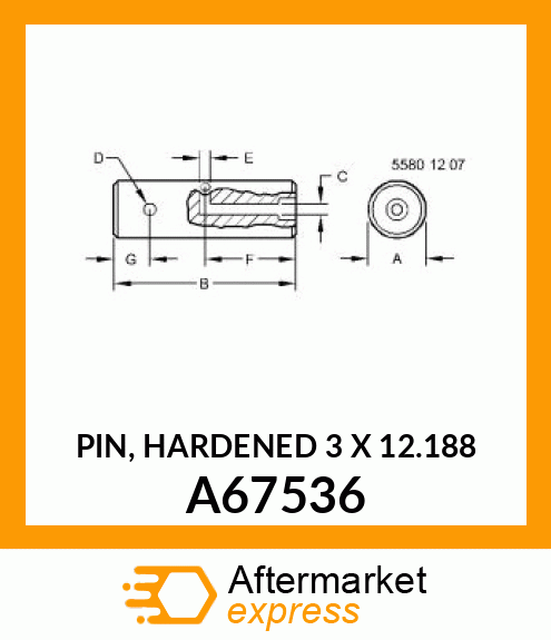 PIN, HARDENED 3 X 12.188 A67536