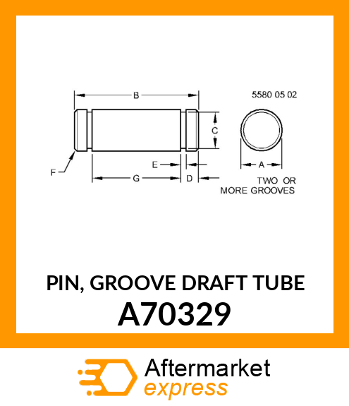 PIN, GROOVE DRAFT TUBE A70329
