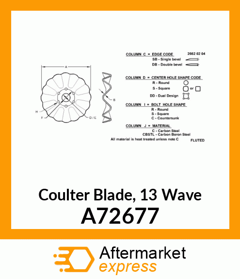 BLADE, DISK COULTER A72677