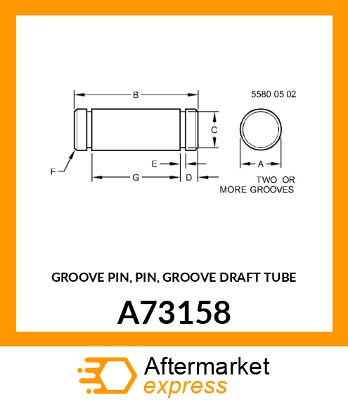 GROOVE PIN, PIN, GROOVE DRAFT TUBE A73158