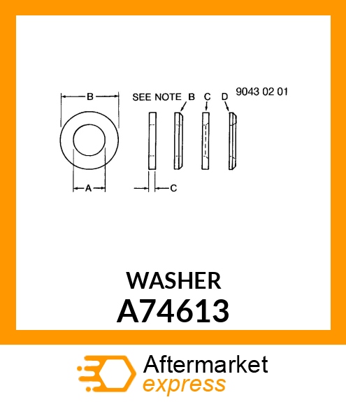WASHER CYL. PIN A74613