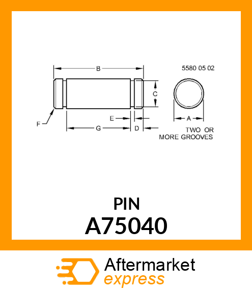 PIN, ROCKSHAFT CYLINDER A75040