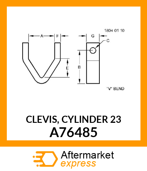 CLEVIS, CYLINDER 23 A76485