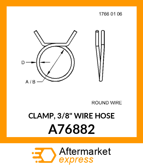 CLAMP, 3/8" WIRE HOSE A76882