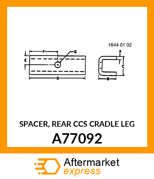 SPACER, REAR CCS CRADLE LEG A77092