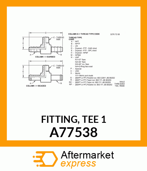 FITTING, TEE 1 A77538
