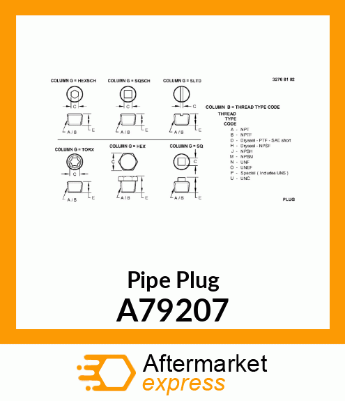Pipe Plug A79207