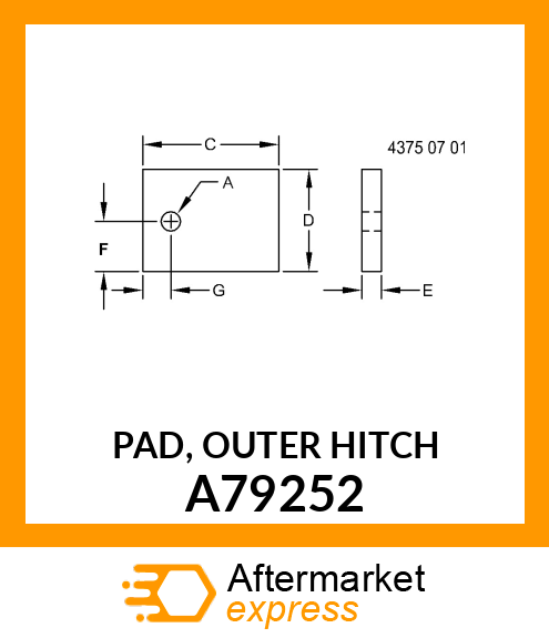 PAD, OUTER HITCH A79252