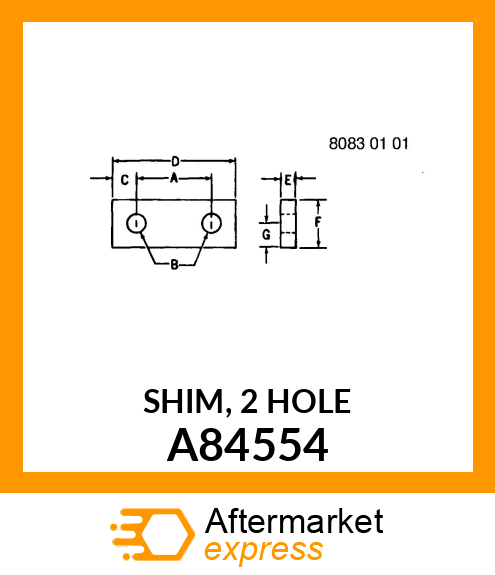 SHIM, 2 HOLE A84554