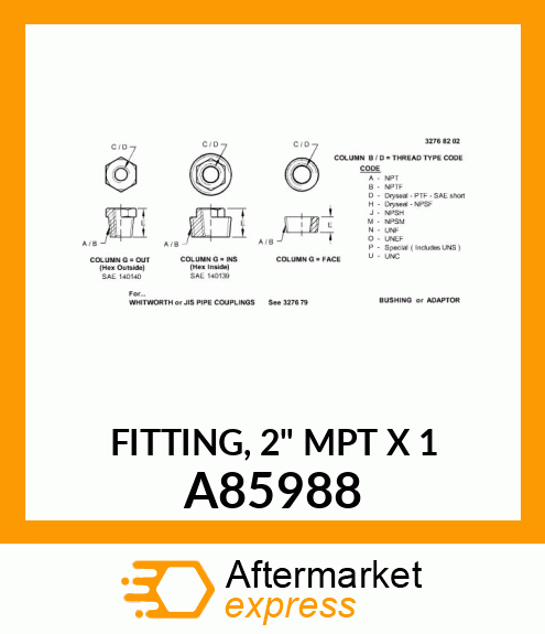 FITTING, 2" MPT X 1 A85988