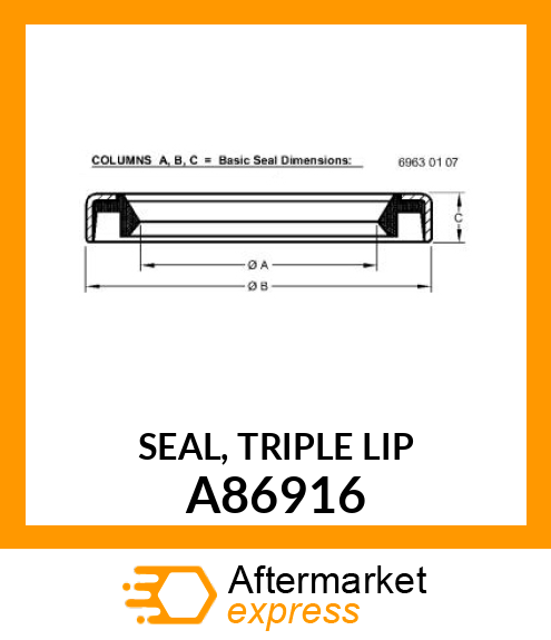 SEAL, TRIPLE LIP A86916