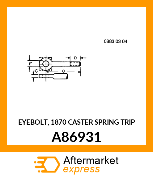 EYEBOLT, 1870 CASTER SPRING TRIP A86931