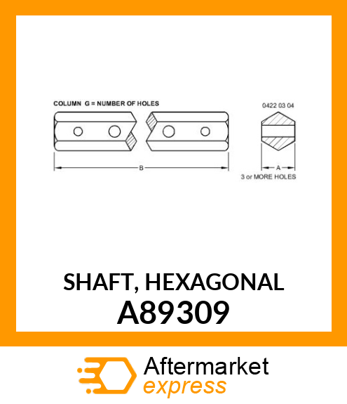 SHAFT, HEXAGONAL A89309