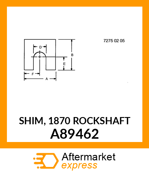 SHIM, 1870 ROCKSHAFT A89462