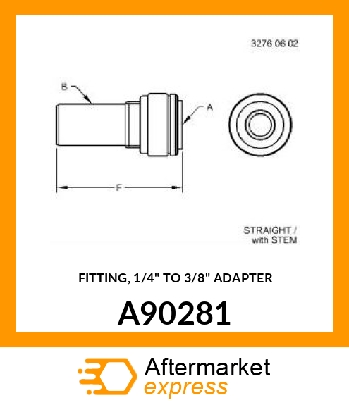 FITTING, 1/4" TO 3/8" ADAPTER A90281