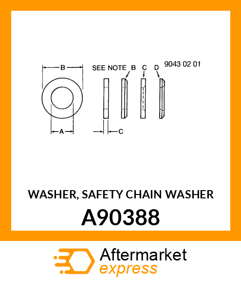 WASHER, SAFETY CHAIN WASHER A90388