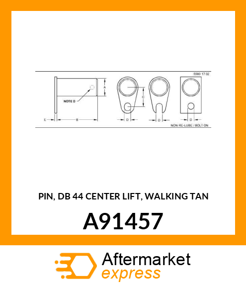 PIN, DB 44 CENTER LIFT, WALKING TAN A91457