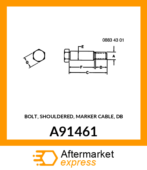 BOLT, SHOULDERED, MARKER CABLE, DB A91461