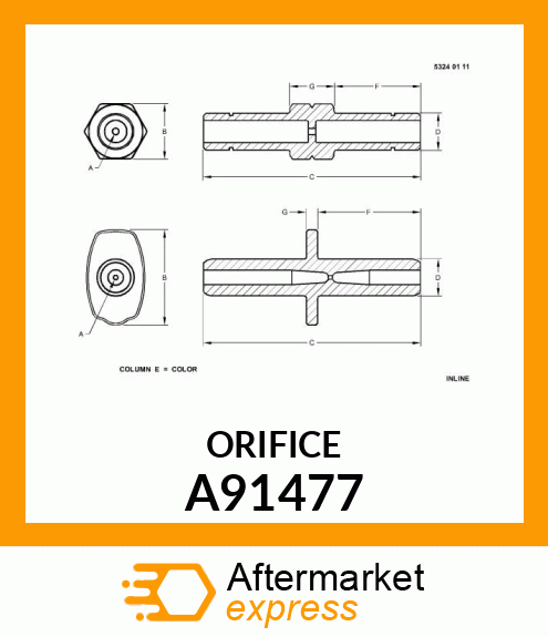 ORIFICE, 1.7 BLACK LINE METER A91477