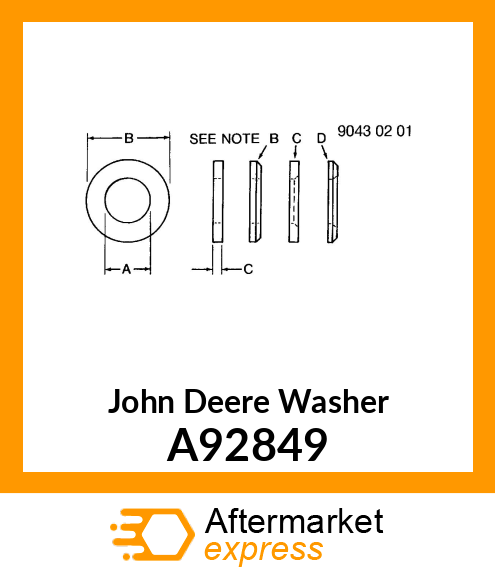 WASHER, CLOSING PIVOT A92849