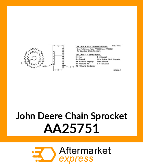 CHAIN SPROCKET, SPROCKET ASSY AA25751